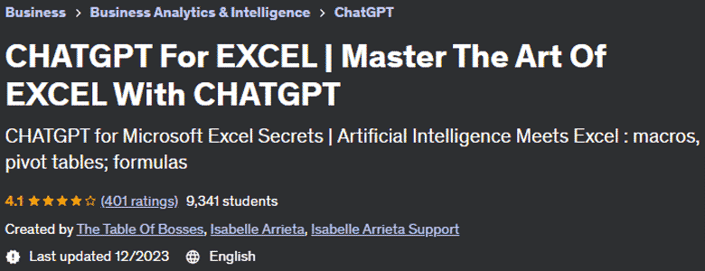 CHATGPT For EXCEL |  Master The Art Of EXCEL With CHATGPT