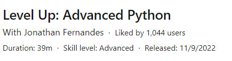 Level Up: Advanced Python