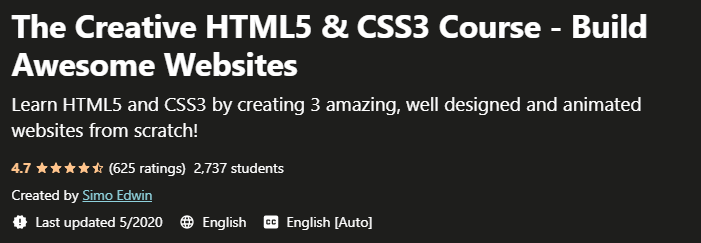 The Creative HTML5 CSS3 Course Build Awesome Websites