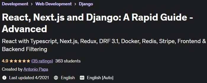 React, Next.js and Django: A Rapid Guide - Advanced