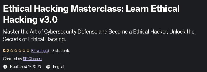 Ethical Hacking Masterclass_ Learn Ethical Hacking v3.0