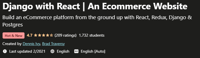 Django with React An Ecommerce Website