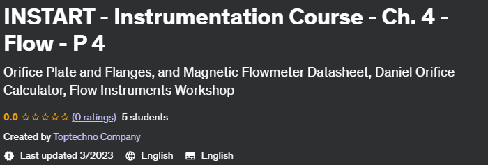 Instart - Instrumentation Course - Ch.  4 - Flow - P 4