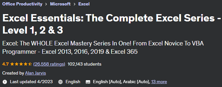 Excel Essentials: The Complete Excel Series - Level 1, 2 & 3