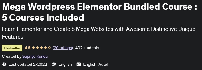 Mega WordPress Elementor Bundled Course: 5 Courses Included