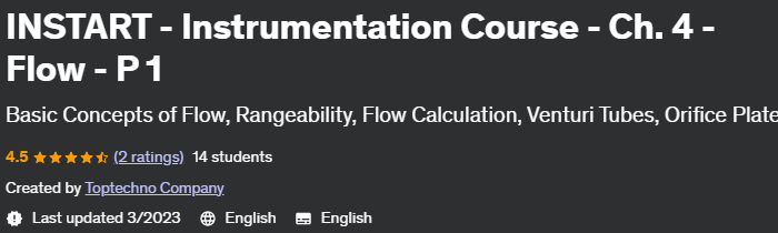 Instart - Instrumentation Course - Ch.  4 - Flow - P 1