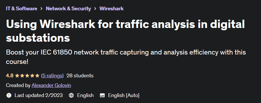 Using Wireshark for traffic analysis in digital substations