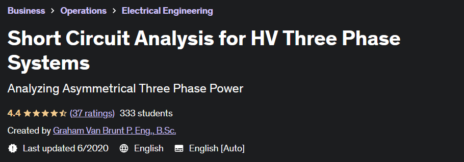 Short Circuit Analysis for HV Three Phase Systems