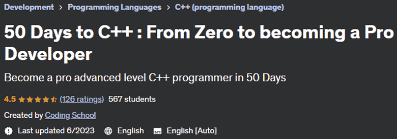 50 Days to C++: From Zero to becoming a Pro Developer