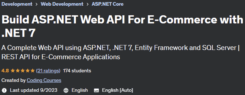 Build ASP.NET Web API For E-Commerce with .NET 7