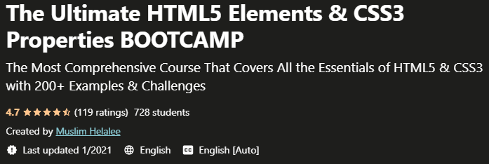 The Ultimate HTML5 Elements CSS3 Properties BOOTCAMP