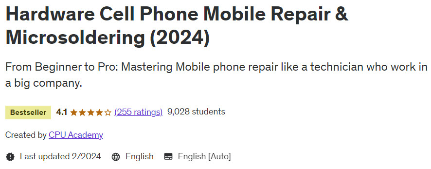 Hardware Cell Phone Mobile Repair & Microsoldering (2024)