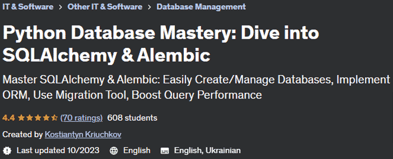 Python Database Mastery: Dive into SQLAlchemy & Alembic