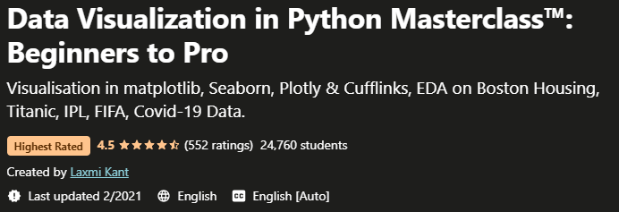 Data Visualization in Python Masterclass™ Beginners to Pro