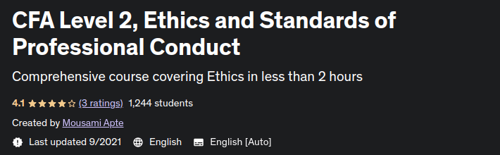 CFA Level 2, Ethics and Standards of Professional Conduct