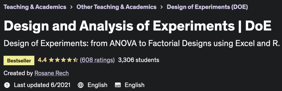 Design and Analysis of Experiments  DoE