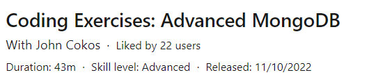 Coding Exercises: Advanced MongoDB