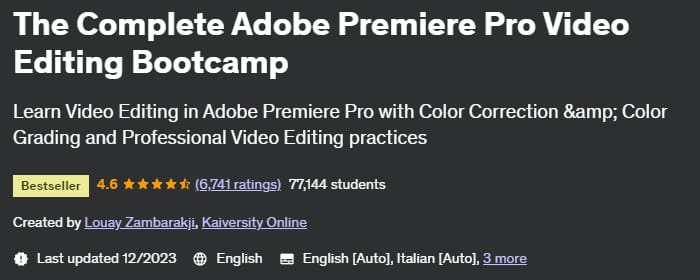 The Complete Adobe Premiere Pro Video Editing Bootcamp