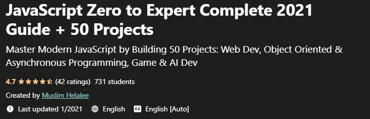 JavaScript Zero to Expert Complete 2021 Guide 50 Projects