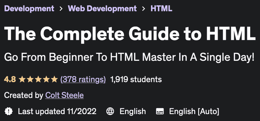 The Complete Guide to HTML