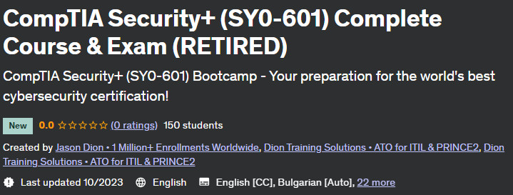 CompTIA Security+ (SY0-601) Complete Course & Exam (RETIRED) 