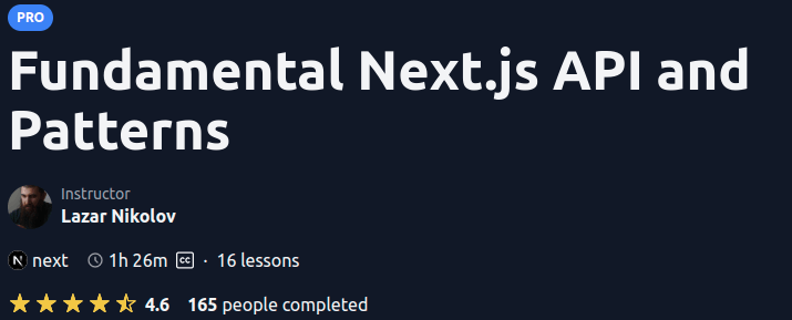 Fundamental Next.js API and Patterns 