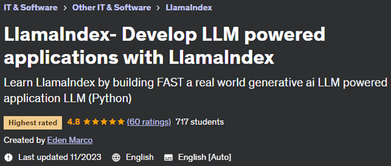 LlamaIndex- Develop LLM powered applications with LlamaIndex