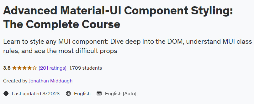 Advanced Material-UI Component Styling: The Complete Course