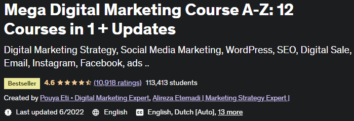 Mega Digital Marketing Course AZ: 12 Courses in 1 + Updates