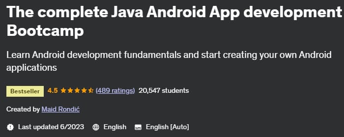 The complete Java Android App development Bootcamp