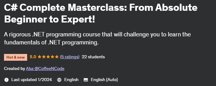 C# Complete Masterclass_ From Absolute Beginner to Expert!