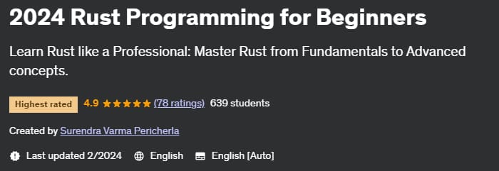 2024 Rust Programming for Beginners