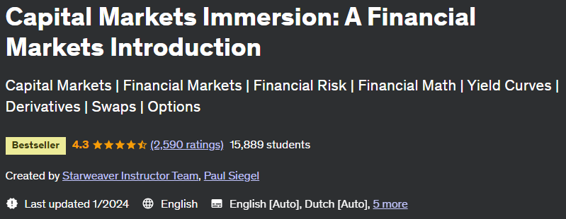 Capital Markets Immersion: A Financial Markets Introduction