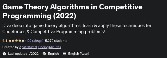 Game Theory Algorithms in Competitive Programming (2022)