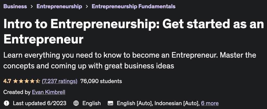 Intro to Entrepreneurship: Get started as an Entrepreneur