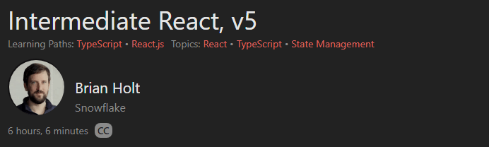 Intermediate React, v5