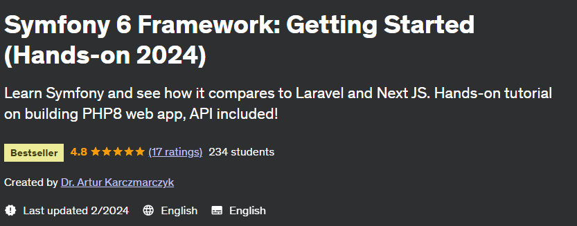 Symfony 6 Framework: Getting Started (Hands-on 2024)