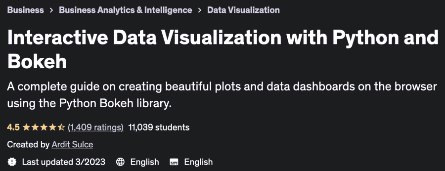 Interactive Data Visualization with Python and Bokeh