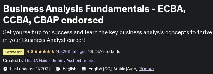 Business Analysis Fundamentals - ECBA, CCBA, CBAP endorsed