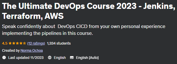 The Ultimate DevOps Course 2023 - Jenkins, Terraform, AWS