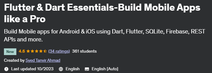 Flutter & Dart Essentials - Build Mobile Apps Like A Pro