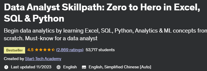 Data Analyst Skillpath_ Zero to Hero in Excel, SQL & Python