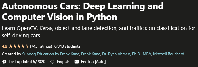 Autonomous Cars Deep Learning and Computer Vision in Python