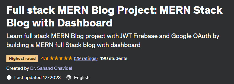 Full stack MERN Blog Project: MERN Stack Blog with Dashboard