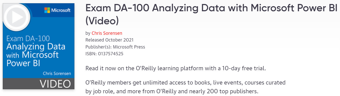 Exam DA-100 Analyzing Data with Microsoft Power BI (Video)