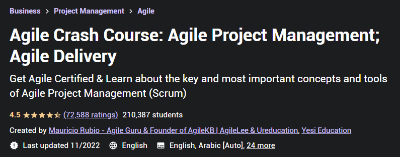 Agile Crash Course: Agile Project Management;  Agile Delivery