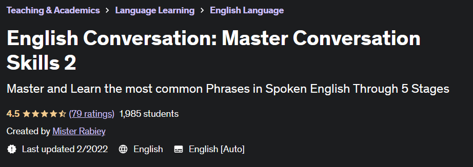 English Conversation: Master Conversation Skills 2