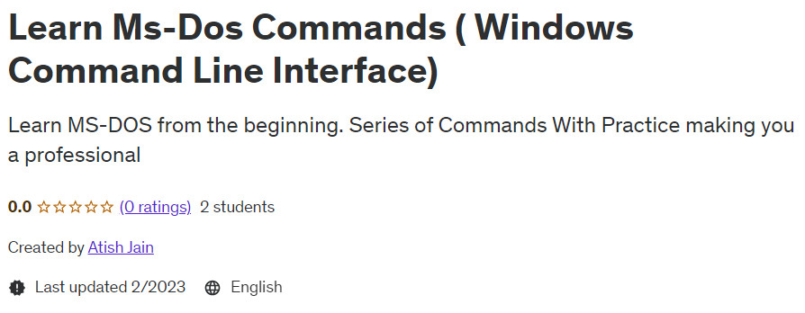 Learn Ms-Dos Commands (Windows Command Line Interface)