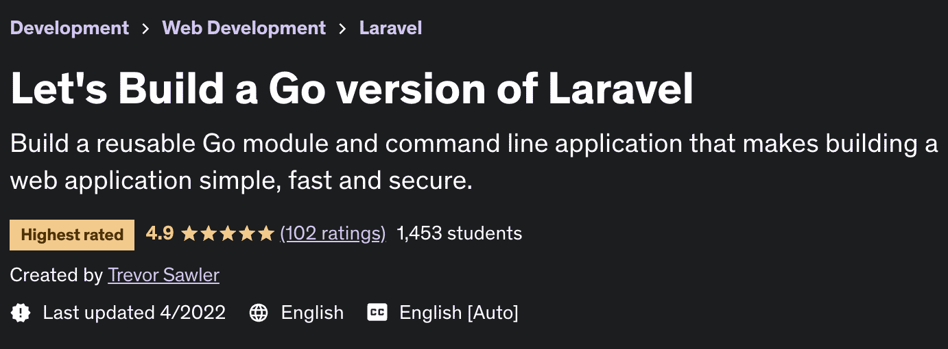 Let's Build a Go version of Laravel