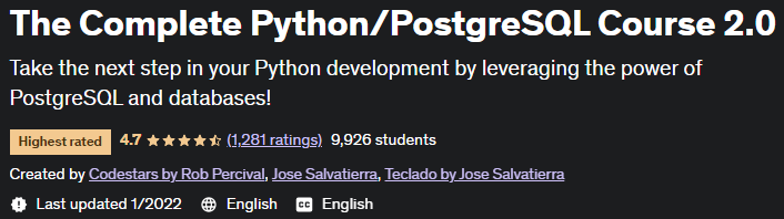 The Complete Python PostgreSQL Course 2.0